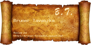 Bruner Tavaszka névjegykártya